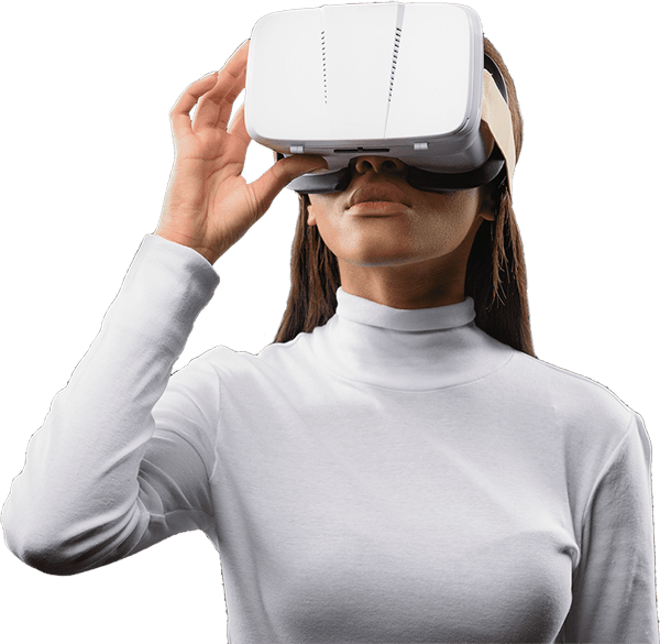 Woman with VR headset